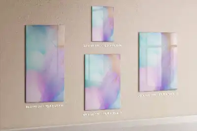 Quadro magnético de apagar a seco com estampa de penas em tom pastel