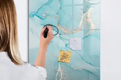 Quadro magnético de apagar a seco com estampa decorativa de mármore