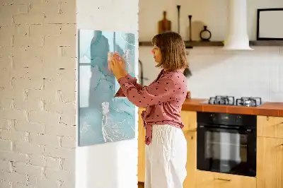 Quadro magnético de apagar a seco com estampa decorativa de mármore