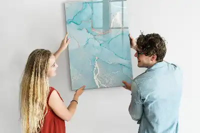 Quadro magnético de apagar a seco com estampa decorativa de mármore