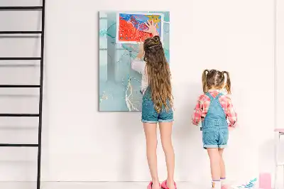 Quadro magnético de apagar a seco com estampa decorativa de mármore