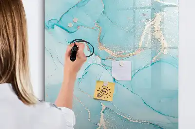 Quadro magnético de apagar a seco com estampa decorativa de mármore