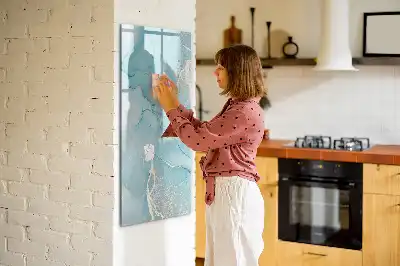 Quadro magnético de apagar a seco com estampa decorativa de mármore
