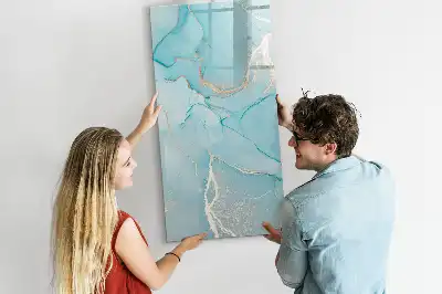 Quadro magnético de apagar a seco com estampa decorativa de mármore