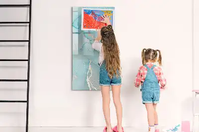 Quadro magnético de apagar a seco com estampa decorativa de mármore