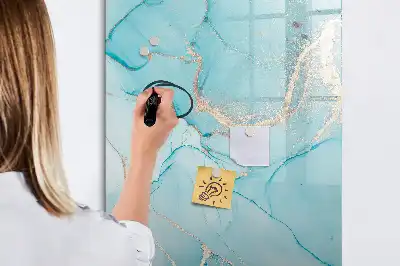 Quadro magnético de apagar a seco com estampa decorativa de mármore