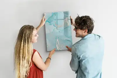 Quadro magnético de apagar a seco com estampa decorativa de mármore