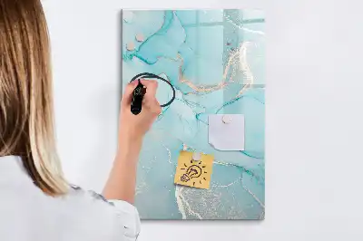 Quadro magnético de apagar a seco com estampa decorativa de mármore