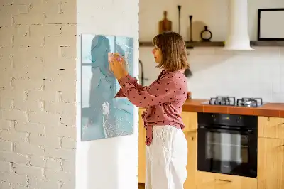 Quadro magnético de apagar a seco com estampa decorativa de mármore