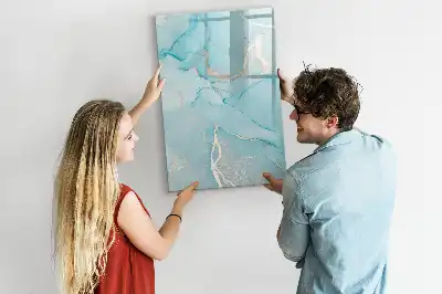 Quadro magnético de apagar a seco com estampa decorativa de mármore