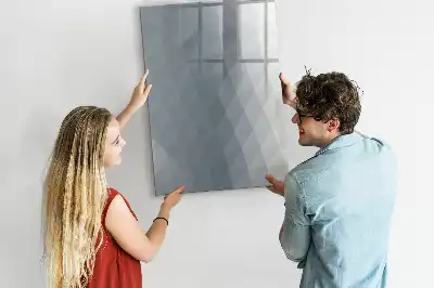 Quadro magnético de apagar a seco com estampa de abstração de ondas cinzas