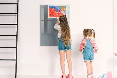 Quadro magnético de apagar a seco com estampa de abstração de ondas cinzas