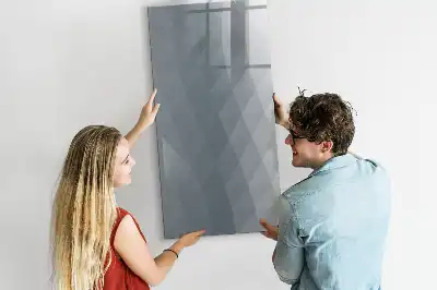 Quadro magnético de apagar a seco com estampa de abstração de ondas cinzas