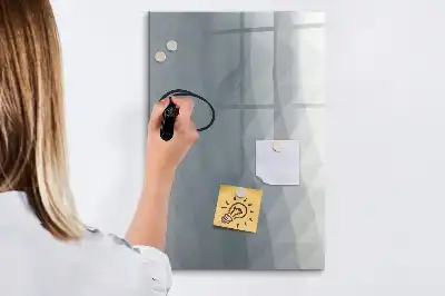 Quadro magnético de apagar a seco com estampa de abstração de ondas cinzas