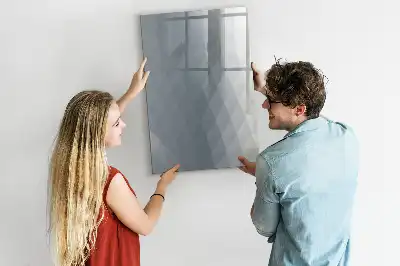 Quadro magnético de apagar a seco com estampa de abstração de ondas cinzas
