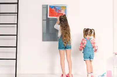 Quadro magnético de apagar a seco com estampa de abstração de ondas cinzas