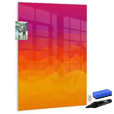 Quadro magnético de apagar a seco estampa amanhecer em gradiente