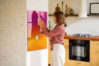 Quadro magnético de apagar a seco estampa amanhecer em gradiente