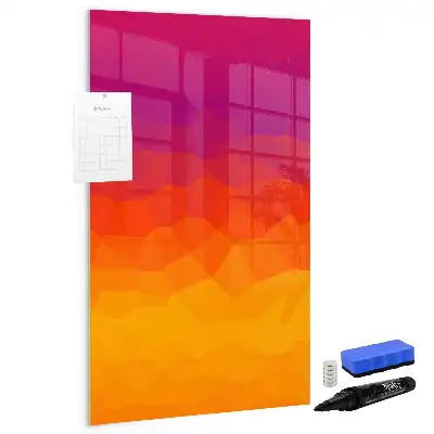 Quadro magnético de apagar a seco estampa amanhecer em gradiente