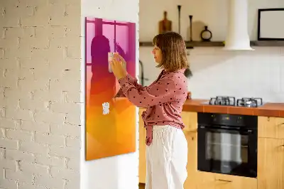 Quadro magnético de apagar a seco estampa amanhecer em gradiente