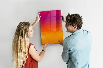 Quadro magnético de apagar a seco estampa amanhecer em gradiente