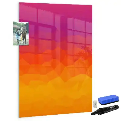 Quadro magnético de apagar a seco estampa amanhecer em gradiente