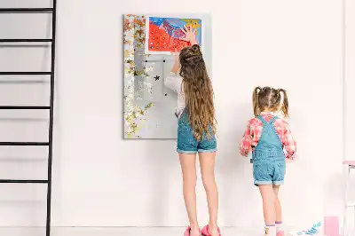 Quadro magnético de apagar a seco estampa de estrelas