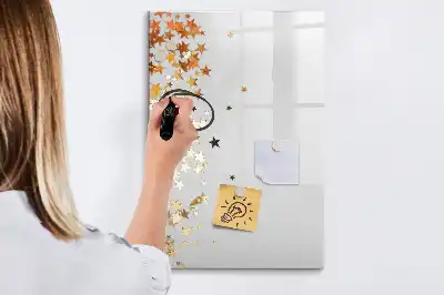 Quadro magnético de apagar a seco estampa de estrelas