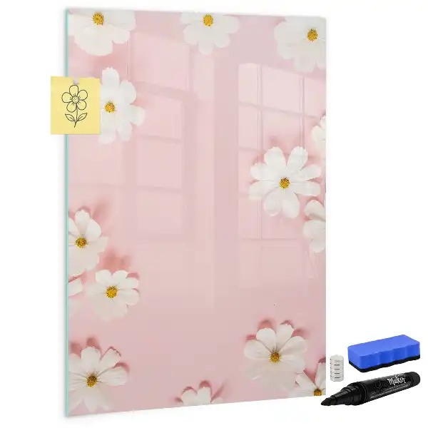 Quadro magnético de apagar a seco estampa de flores