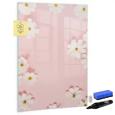Quadro magnético de apagar a seco estampa de flores