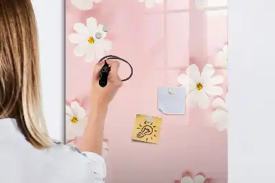 Quadro magnético de apagar a seco estampa de flores