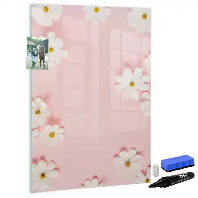 Quadro magnético de apagar a seco estampa de flores
