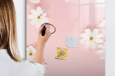 Quadro magnético de apagar a seco estampa de flores