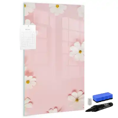 Quadro magnético de apagar a seco estampa de flores