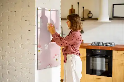 Quadro magnético de apagar a seco estampa de flores