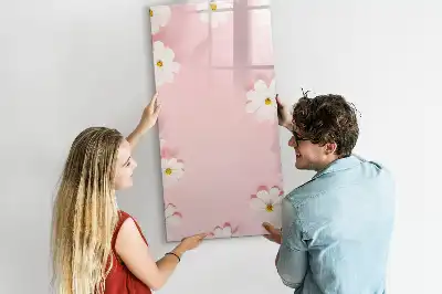 Quadro magnético de apagar a seco estampa de flores