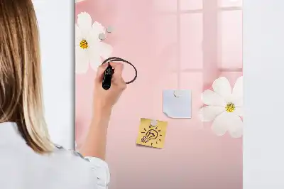 Quadro magnético de apagar a seco estampa de flores