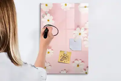 Quadro magnético de apagar a seco estampa de flores