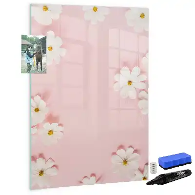 Quadro magnético de apagar a seco estampa de flores
