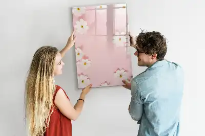 Quadro magnético de apagar a seco estampa de flores