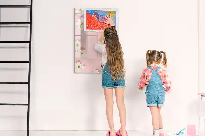 Quadro magnético de apagar a seco estampa de flores