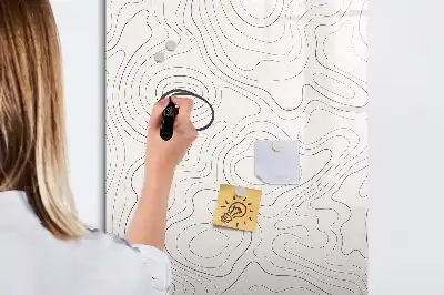 Quadro magnético de apagar a seco estampa de linhas abstratas