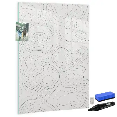 Quadro magnético de apagar a seco estampa de linhas abstratas