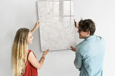 Quadro magnético de apagar a seco estampa de linhas abstratas