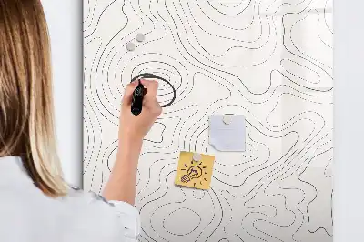 Quadro magnético de apagar a seco estampa de linhas abstratas