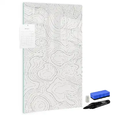 Quadro magnético de apagar a seco estampa de linhas abstratas