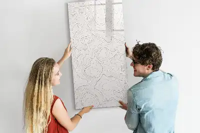 Quadro magnético de apagar a seco estampa de linhas abstratas