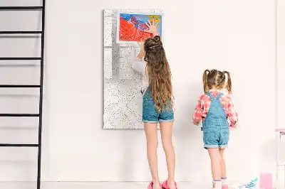 Quadro magnético de apagar a seco estampa de linhas abstratas