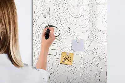 Quadro magnético de apagar a seco estampa de linhas abstratas