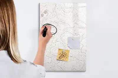 Quadro magnético de apagar a seco estampa de linhas abstratas